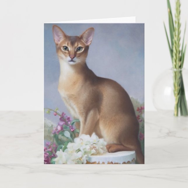 Regal Abyssinian – Painterly Cat Card (Front)
