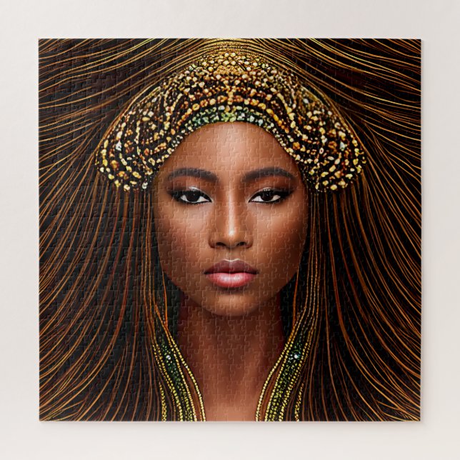 Regal African Beauty: Celebrating Black History  Jigsaw Puzzle (Vertical)