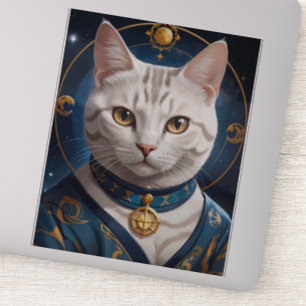 Regal American Shorthair Cat Dressed in Blue 