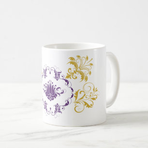 Regal Arabesque – Mug Design with Gold & Purple