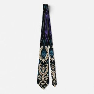 Regal Authority - midnight black, royal purple Tie
