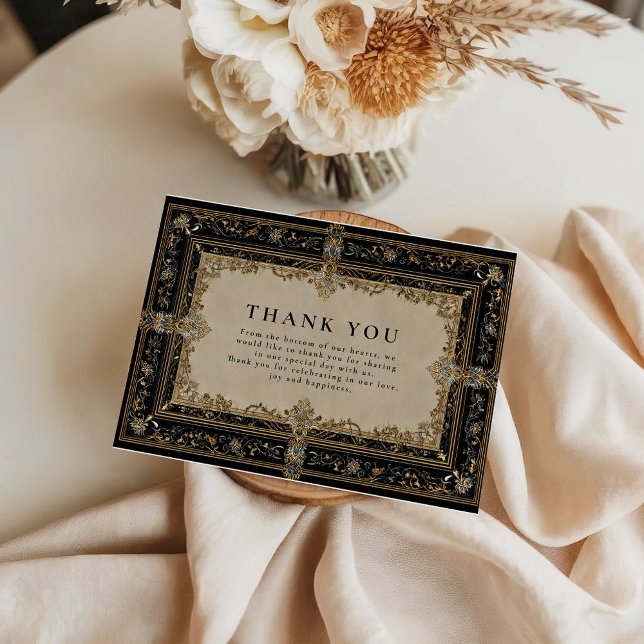Regal Baroque Celestial Wedding Thank You Card (Creator Uploaded)