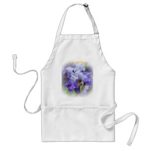 Regal Bearded Iris - Purple & White Standard Apron