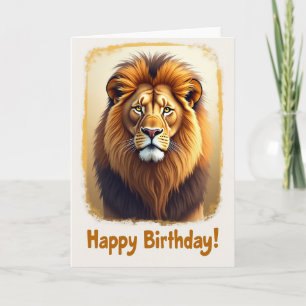 Regal Birthday Lion Card