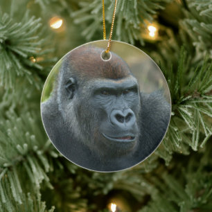 Regal Blackback Gorilla Ceramic Ornament