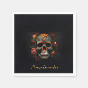 Regal Bloom Sugar Skull, custom Napkin