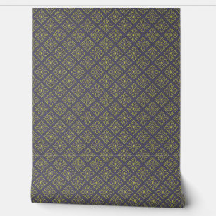 Regal Blue and Gold Pattern Wallpaper