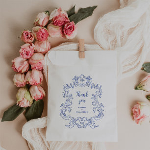 Regal Blue   Vintage Baroque Frame Favour Bag