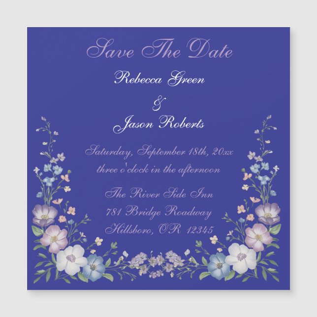 Regal Blue Vintage Elegance Garden Blooms (Front)