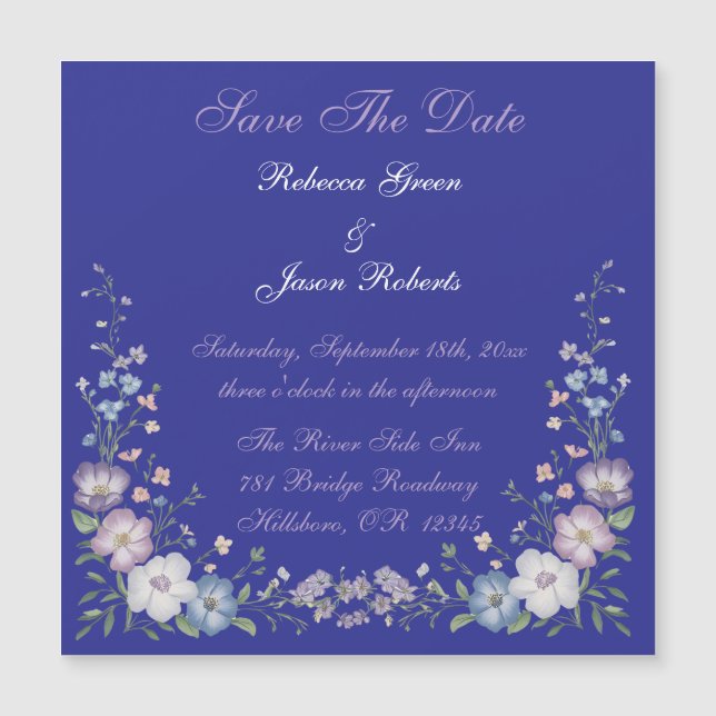 Regal Blue Vintage Elegance Garden Blooms (Front)