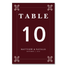 Regal Burgundy Dusty Rose Greek Key Wedding