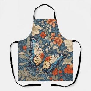 Regal Butterfly Amidst William Morris Floral Apron