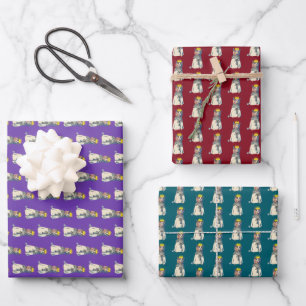 Regal Cat in Crown and Robe Vintage Pop Art Graphi Wrapping Paper Sheet