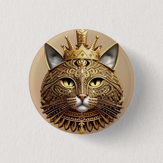 Regal Cat Profile 1 Inch Round Button (Front)