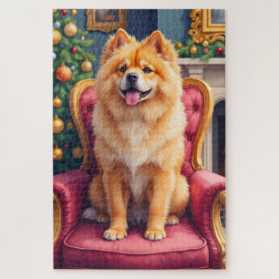 Regal Chow Chow by Grand Christmas Tree Holiday Jigsaw Puzzle