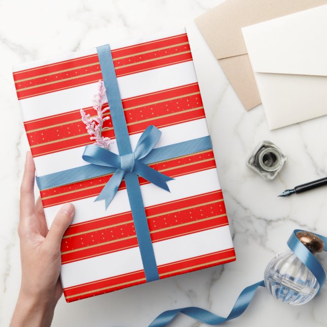Regal Christmas Stripes Wrapping Paper (Gifting)