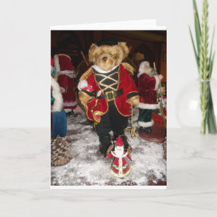 Regal Christmas Teddy Bear Holiday Art Print Card