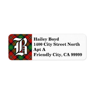 Regal Clan Boyd Tartan Monogramme