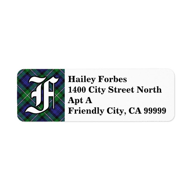Regal Clan Forbes Tartan Monogramme (Devant)