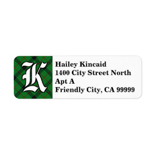 Regal Clan Kincaid Tartan Monogram