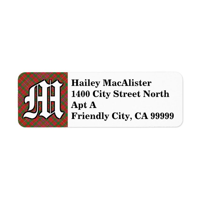 Regal Clan MacAlister Tartan Monogram (Front)