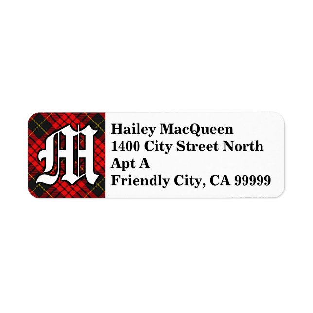 Regal Clan MacQueen Tartan Monogramme (Devant)