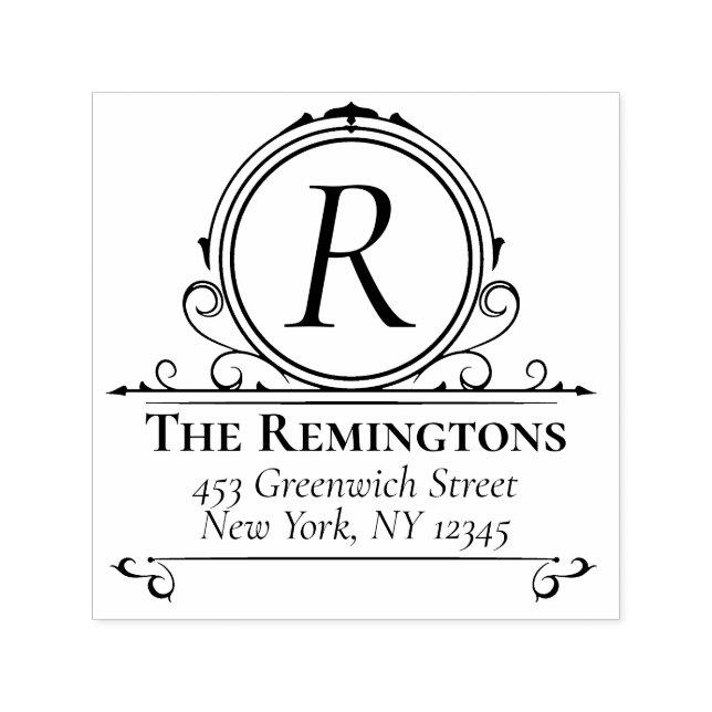 Regal Classic Elegant Rich Monogram Luxury Self-inking Stamp (Design)