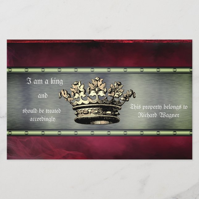 Regal Crown Design for the Controlling Individual Stationery (Front)