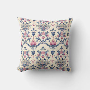Regal Crown & Floral Elegance Princesscore Throw Pillow