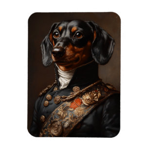 Regal Dachshund in Napoleonic Military Uniform Magnet