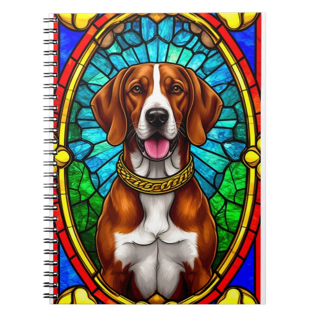 Regal Dog Portrait with Lavish Gold Frame Notebook (Front)