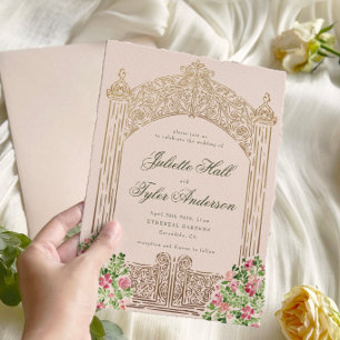 Regal Doors Elegant Faux Foil Wedding Invitation