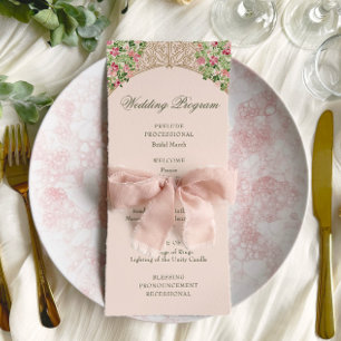 Regal Doors Elegant Faux Foil Wedding Program