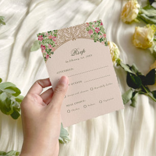 Regal Doors Elegant Faux Foil Wedding RSVP Card