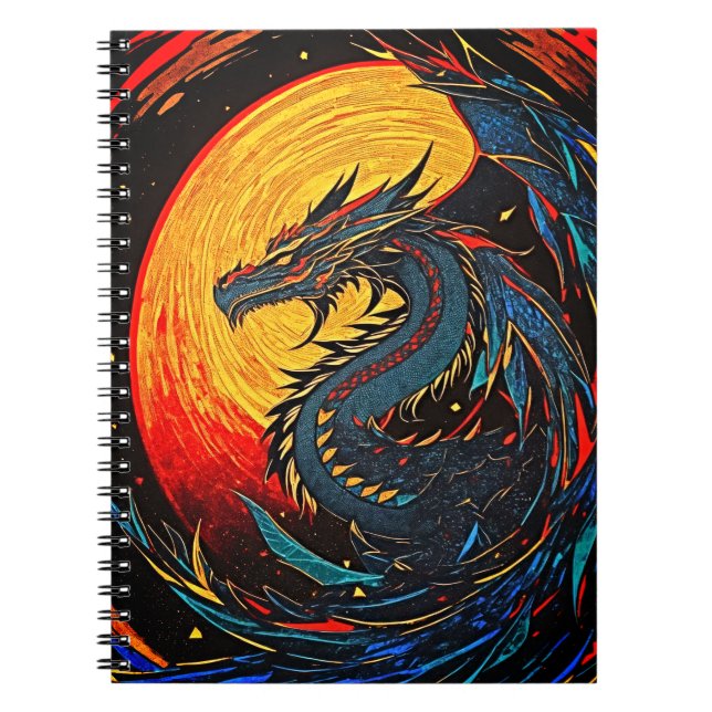 Regal Dragon Notebook with Retro Vibes (Front)