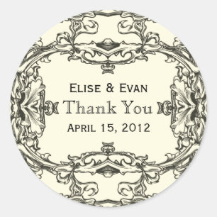 Regal Elegance Thank You Stickers