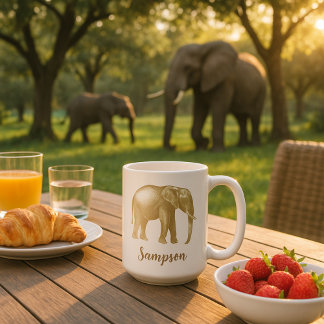 Regal Elephant Gold Stamped Coffee Mug
