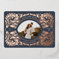 Regal Embellished Save The Date Photo Frame Navy