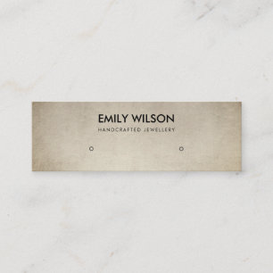REGAL FAUX GOLD BROWN STUD EARRING DISPLAY LOGO MINI BUSINESS CARD