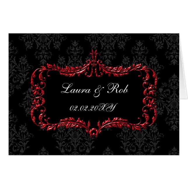 regal fleurit noir et rouge damask merci (Devant horizontal)