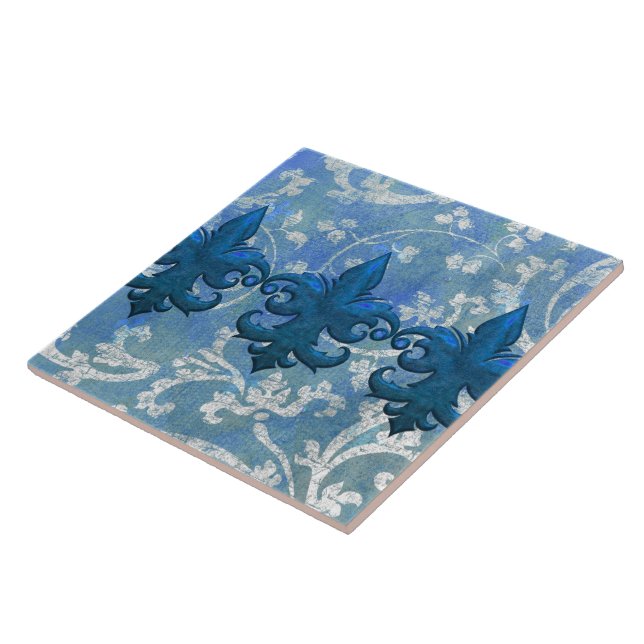 REGAL FLEURS: FASHIONABLE FRENCH BLUE TILE (Side)
