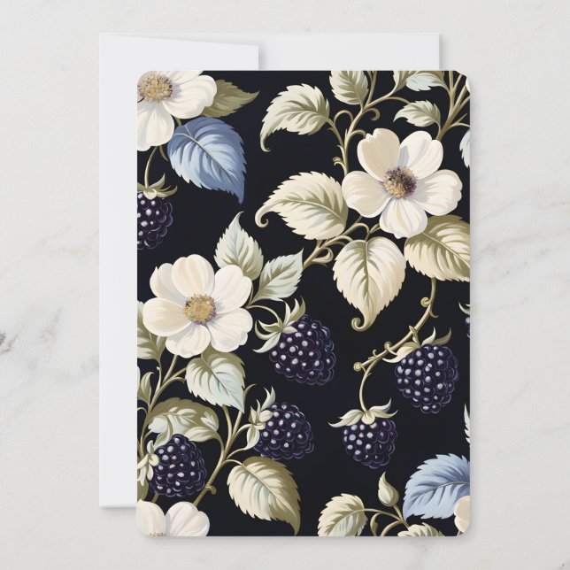 Regal Floral Elégance : Invitation de la fête du t (Dos)
