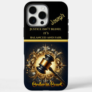 Regal Gavel Symbolizing Justice iPhone 16 Pro Max Case