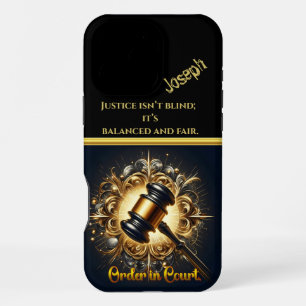 Regal Gavel Symbolizing Justice iPhone 16 Pro Max Case