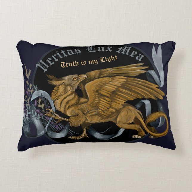 Regal Gold Gryphon Accent Pillow (Front)