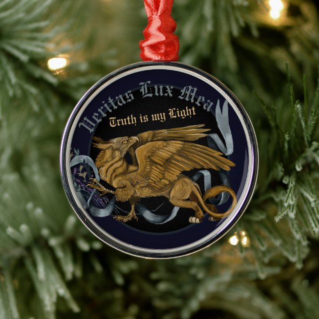Regal Gold Gryphon Metal Ornament (Tree)