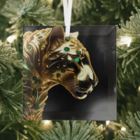 Regal Grace: The Gold Jaguar Adorned with Emeralds