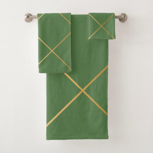 REGAL GREEN GOLD DESIGN  BATH TOWEL SET