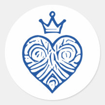 Regal Heart with Crown Artistic Design