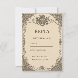 Regal Heraldic Artwork Celtic RSVP Card